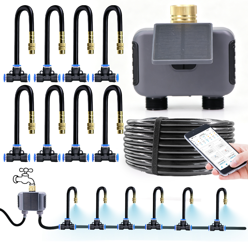 Smart Garden Monitoring System - 2-Way Solar Power Wifi Timer Spray