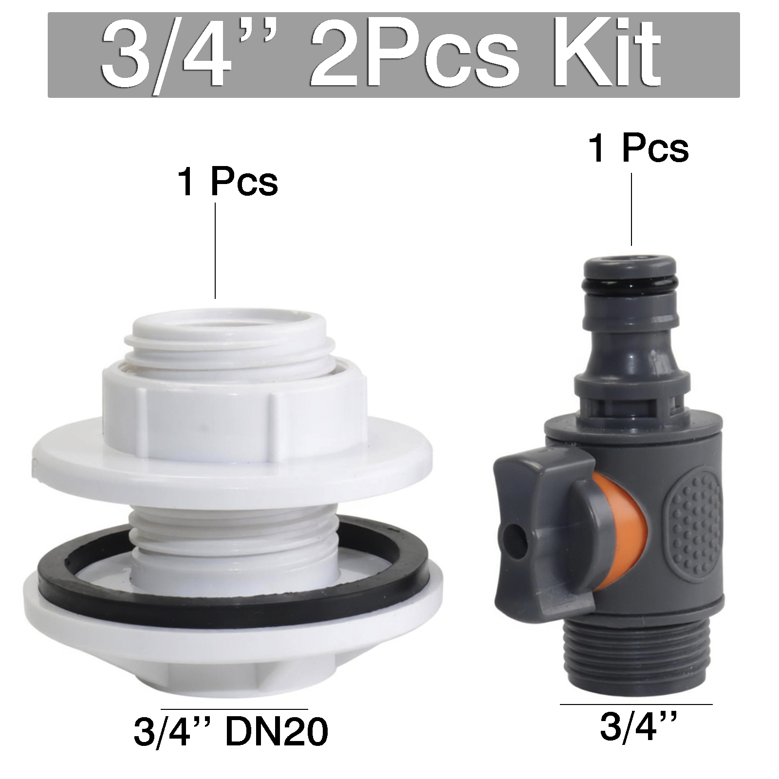 2Pcs 3/4 '' set 1Pc IBC water  - Smart Garden Valve recension och pris