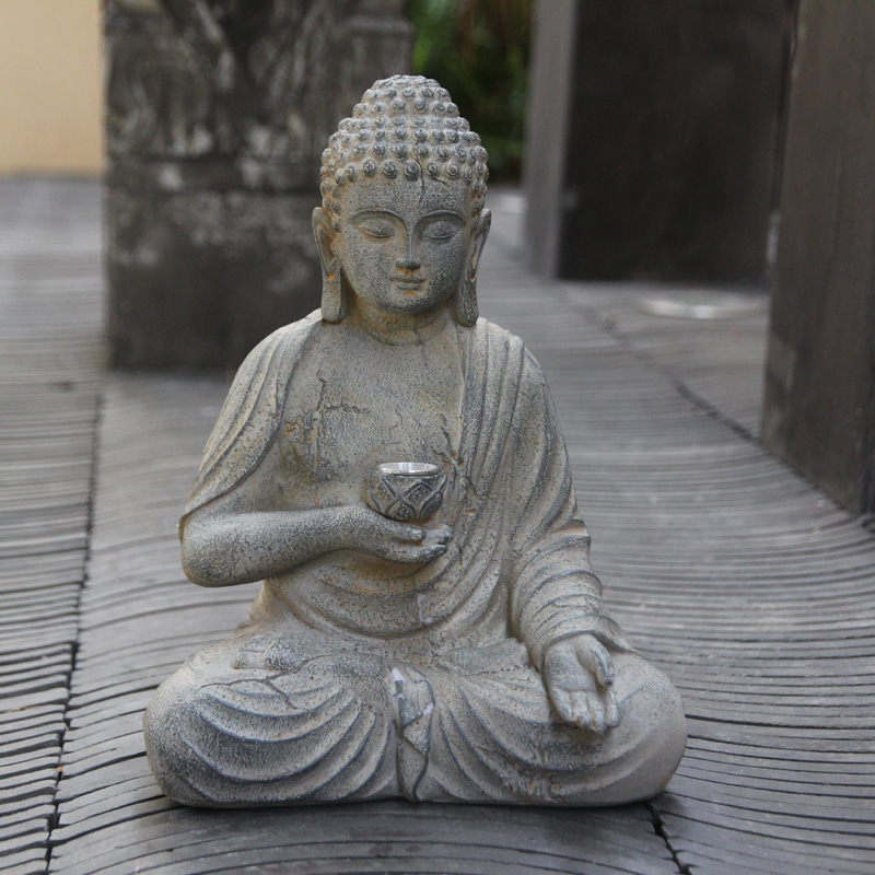 Resin Solar Buddha Statue Scul - Smart Zen Garden recension och pris
