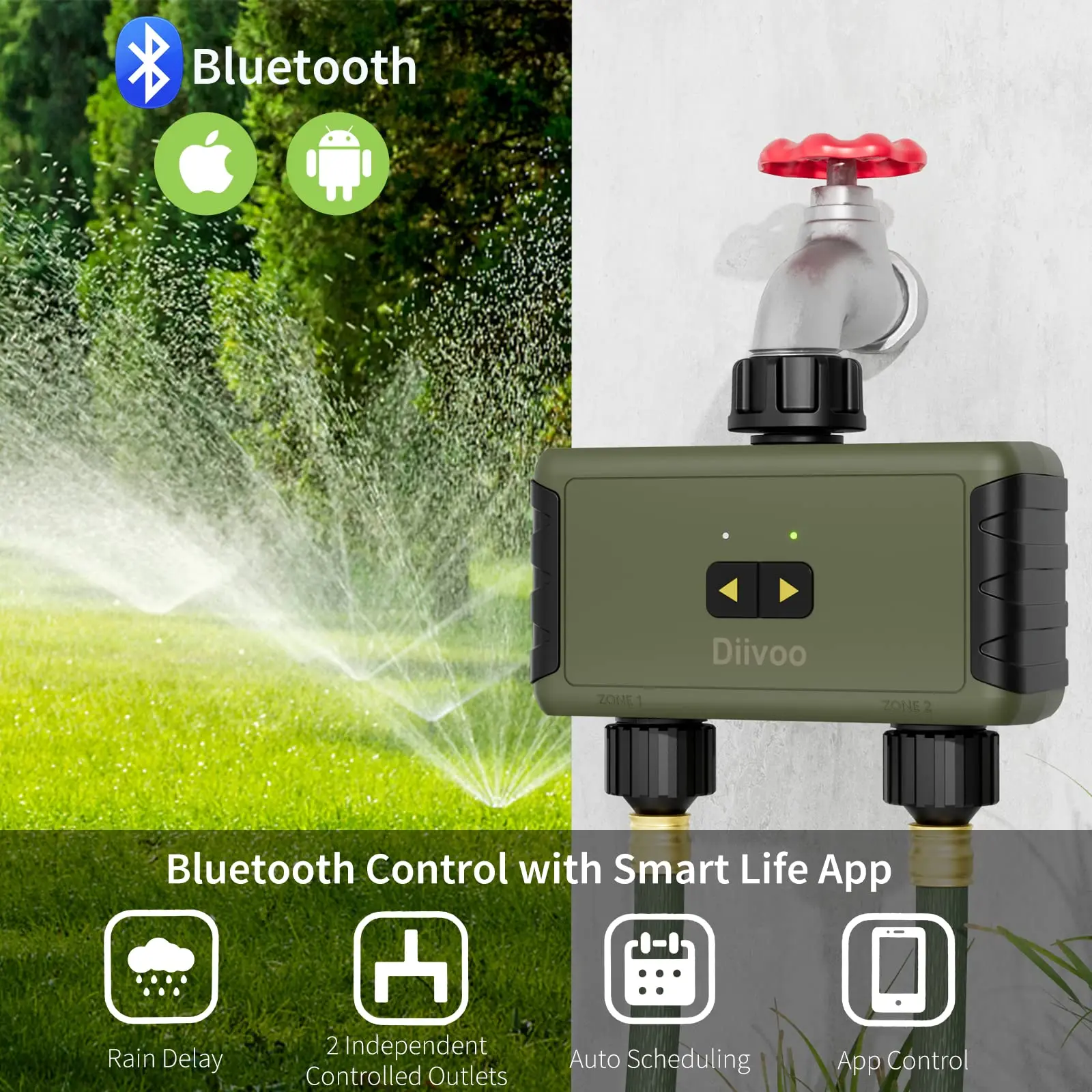 Diivoo Timed Sprinkler for Blu - Smart Garden Hose recension och pris